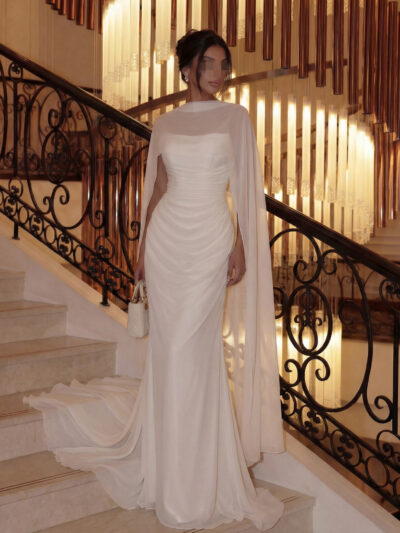 White Chiffon Cape
