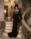 black silver necklace